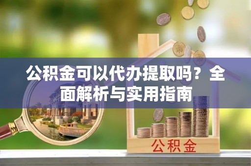 乐山公积金可以代办提取吗？全面解析与实用指南
