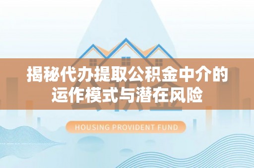 乐山揭秘代办提取公积金中介的运作模式与潜在风险